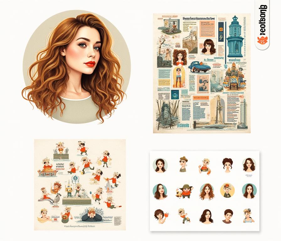 Custom illustration and vector art examples